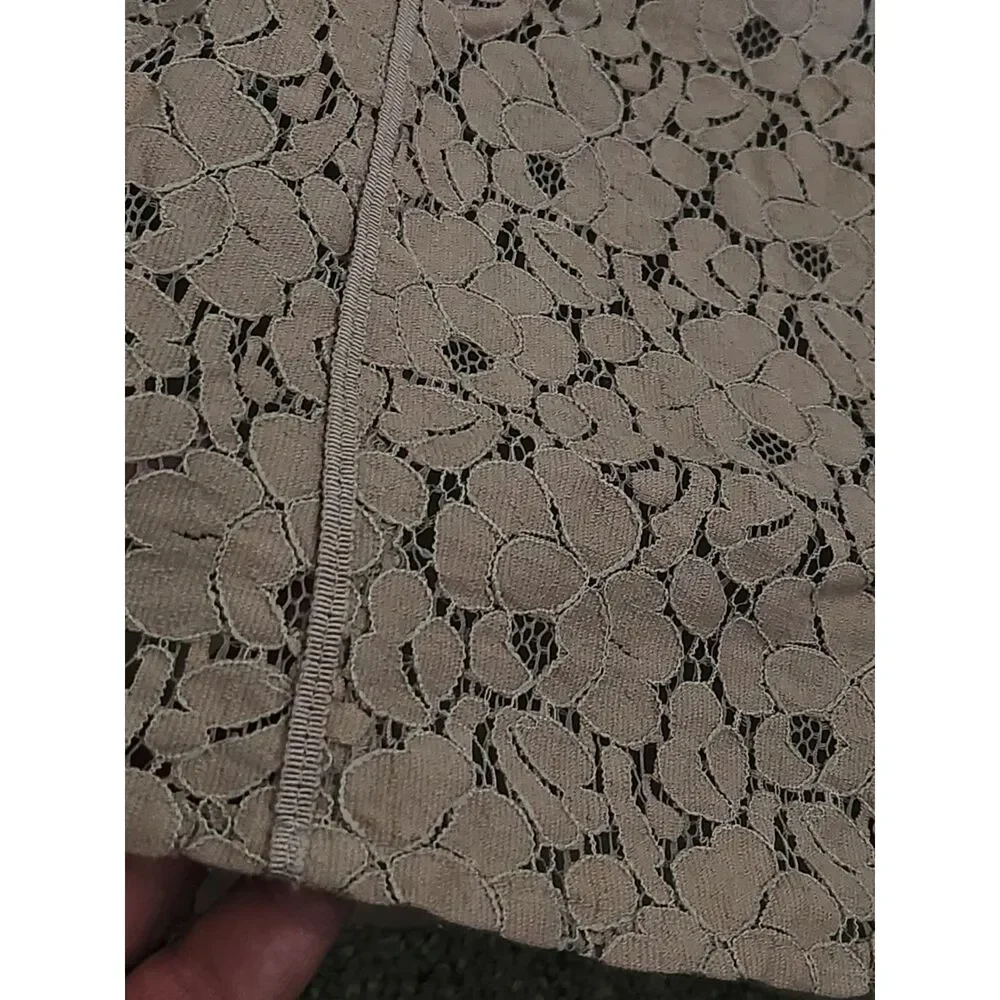 Liz Claiborne Axcess, Beige, Floral Lace, knee length skirt with lining